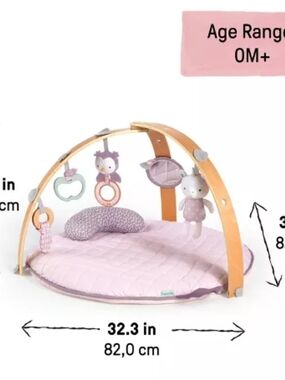 Pink Baby Play Gym with Hanging Plush Toys Ingenuity™ Cozy Spot™ Reversible Duve